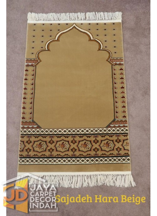 Sajadah Imam  Solomon  motif Hara Beige ukuran 80 cm x 120 cm 